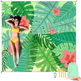 Beach Blanket Waterproof Sandproof Large Beach Mat 79 X 83 for 2-4 Adults Sand Free Mat Quick Drying,Lightweight & Durable with 