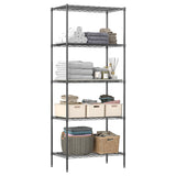 BestOffice | 5-Tier Wire Storage Shelves | 14 x 24 x 60 | Black | with Adjustable Racks | Metal Shelf, Holds Upto 500 lbs | No-T