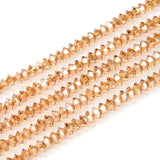 10 Strands Czech 6mm (0.24 Inch) Faceted Roundelle Crystal Glass Loose Beads Golden Shadow Flat Bicone Saucer Spacer Bulk ##5305