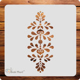 Kachi Pencil Floral Design Pattern Craft Stencil for Art and Painting, Size 6 x 6 inch Reusable Stencil for Painting, Fabric, Gl