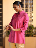 Libas Women'S Self Design Regular Tunic Shirt (58201 Pink Pink L
