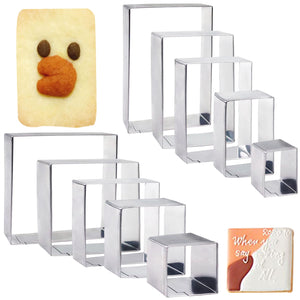 10PCS Rectangle Cookie Cutter Square Cookie Mold Stainless Steel Rectangle Biscuit Molds Square Pastry Molds Fondant Cake Cookie
