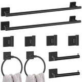 10 Pieces Black Towel Bar Set, 23.6 Inch Bathroom Accessories Set SUS304 Stainless Steel Bathroom Hardware Set Towel Racks for B