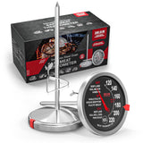 AWLKIM 2 Pack Stainless Steel Meat Thermometer, Safe Leave in Oven, 2.5-in Extra-Large Dial Food Thermometer for Cooking, Temper