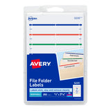 Avery File Folder Labels on 4 x 6 Sheets, Removable Adhesive, Assorted, 2/3 x 37/16, 252 Labels (5235)
