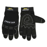 MCR Safety 935CHS Cheetah Synthetic Leather Mechanic Style Gloves with Vented Finger Sidewalls and Fourchettes, Black, Small, 1-