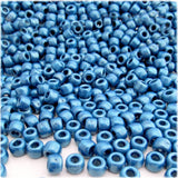 The Crafts Outlet 100pc Plastic Round Opaque Pearl Pony Beads 9x6mm Pearl Finish Midnight Blue