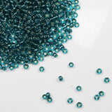 Tibaoffy Transparent Lake Blue with Silver Lined Beads Size 6/0 Crafts Glass Seed Beads 4mm for Jewelry Making (Total About 100g