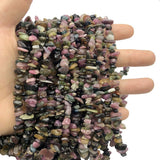 favoramulet 5-8mm Rainbow Tourmaline Tumbled Stone Chip Beads for Jewelry Making, Irregular Shaped Healing Crystal Loose Bead Su