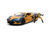 Jada Toys Marvel Wolverine XMen 1:24 2020 Chevy Corvette DieCast Car with 2.75 Wolverine Figure