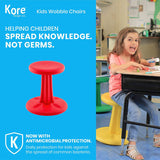 Kore Kids Wobble Chair - Flexible Seating Stool For Classroom & Elementary School, Add/Adhd - Made In The Usa - Age 6-7, Grade 1