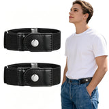 Ffzdena Buckle Free Belt For Men, No Buckle Elastic Belt, Weight Management Solution, Travel Friendly Design, 2Pack Black Belts