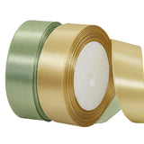 2 Rolls Sage Green Ribbon, 1 Inch 50 Yards Dusty Sage Green Gold Satin Fabric Ribbon for Wedding Party, Gift Wrapping, Baby Show