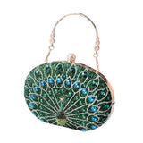 Enakshi Peacock Pattern Hand Clutch For Party For Banquet Weddings Green|Clothing, Shoes & Accessories | Womens & S|WomenS & S|