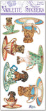 Dog in Teacups Stickers by Violette Stickers, Waterproof Tea Cup Stickers for kids, Beautifully Detailed Miniature Coffee Sticke