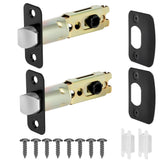 POFEIKTS 2 Pack Matte Black Door Latch Replacement, 45Turning Angle Door Lock Replacement Parts, 2-3/8'' or 2-3/4'' Adjustable B