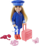 Barbie Chelsea Can Be Playset with Blonde Chelsea Pilot Doll (6-in), Luggage, Headset, Cockpit Wheel, Mini Plane, Glasses, Great