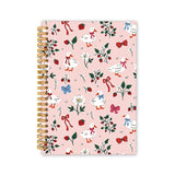 Locomiss Pink Cute Duck Goose Flroal Bow Spiral Notebook For Women Gift