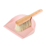 Vigar Zeroline Mini Bamboo Broom with Dustpan Combo Set, Pink