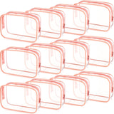 Weewooday 12 Pieces Clear Makeup Bags Cosmetic Storage Bags PVC Zipper Pouches Travel Waterproof Makeup Plastic Case for Women O