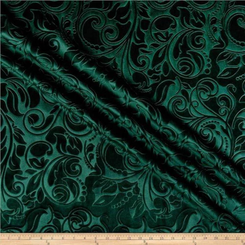 Scroll Pattern Velvet Brocade Scroll Velvet Fabric, 58 Inch in Width, Ideal Embossed Materia ...