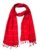 Saba Women And GirlS Fancy Viscose Jhanda Checked Scarves, Scarf, Stole (Red), (Female)
