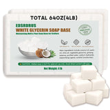 EDSRDRUS 4LB Unscented Glycerin Soap Base DIY Handmade Moisturizing Melt and Pour Soap Base for Crafting, Vegetable Glycerin & C