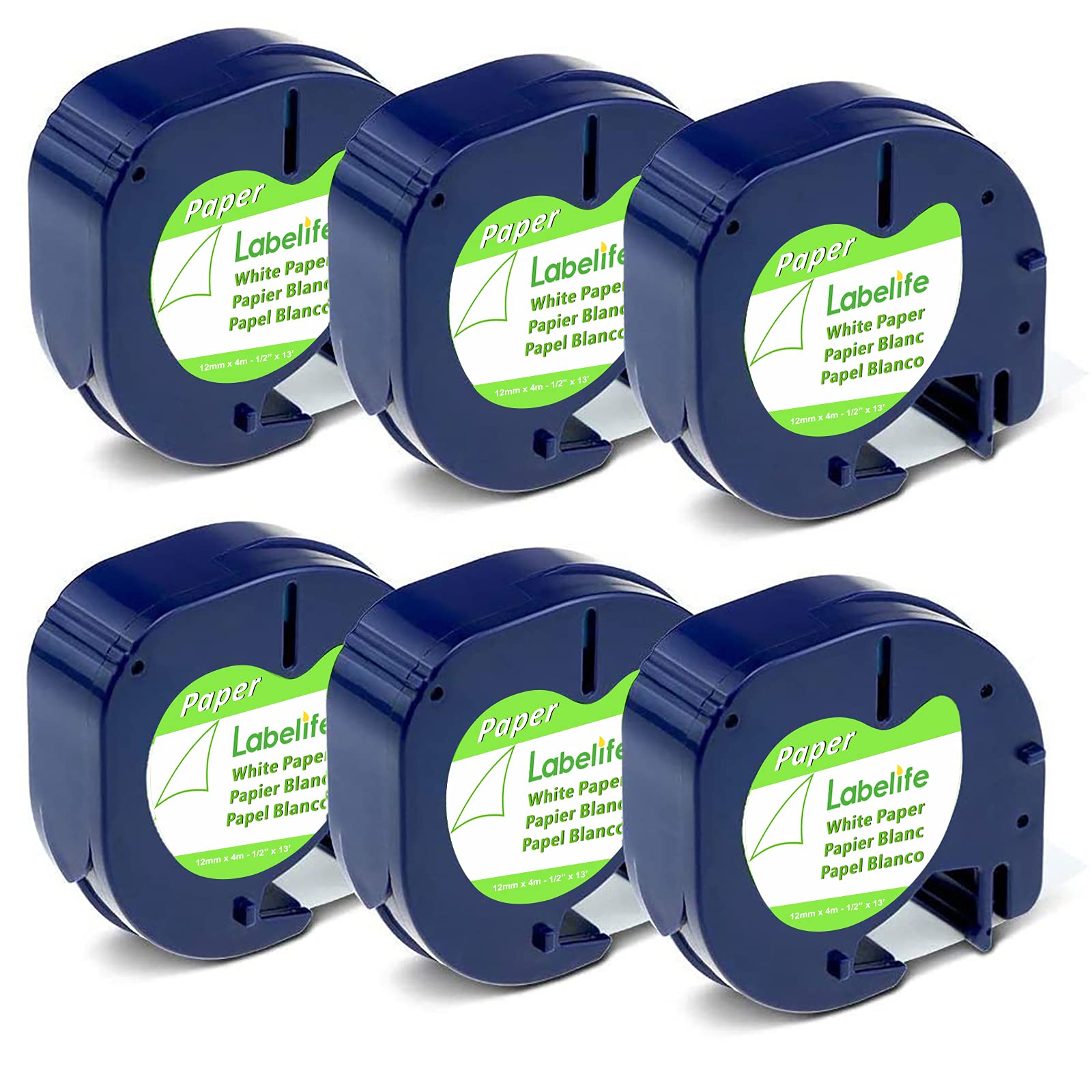 Labelife Label Tape Replace for DYMO LetraTag Label Maker Refills 91330 10697 Black on White Paper Label Refill for DYMO LetraTa