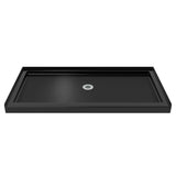 DreamLine SlimLine 32 in. D x 60 in. W x 2 3/4 in. H Center Drain Single Threshold Shower Base in Black, DLT113260088