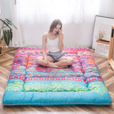 MAXYOYO Bohemian Retro Floor Mattress Boho Floral Style Japanese Futon Tatami Mat Foldable Bed Portable Camping Sleeping Pad Lou