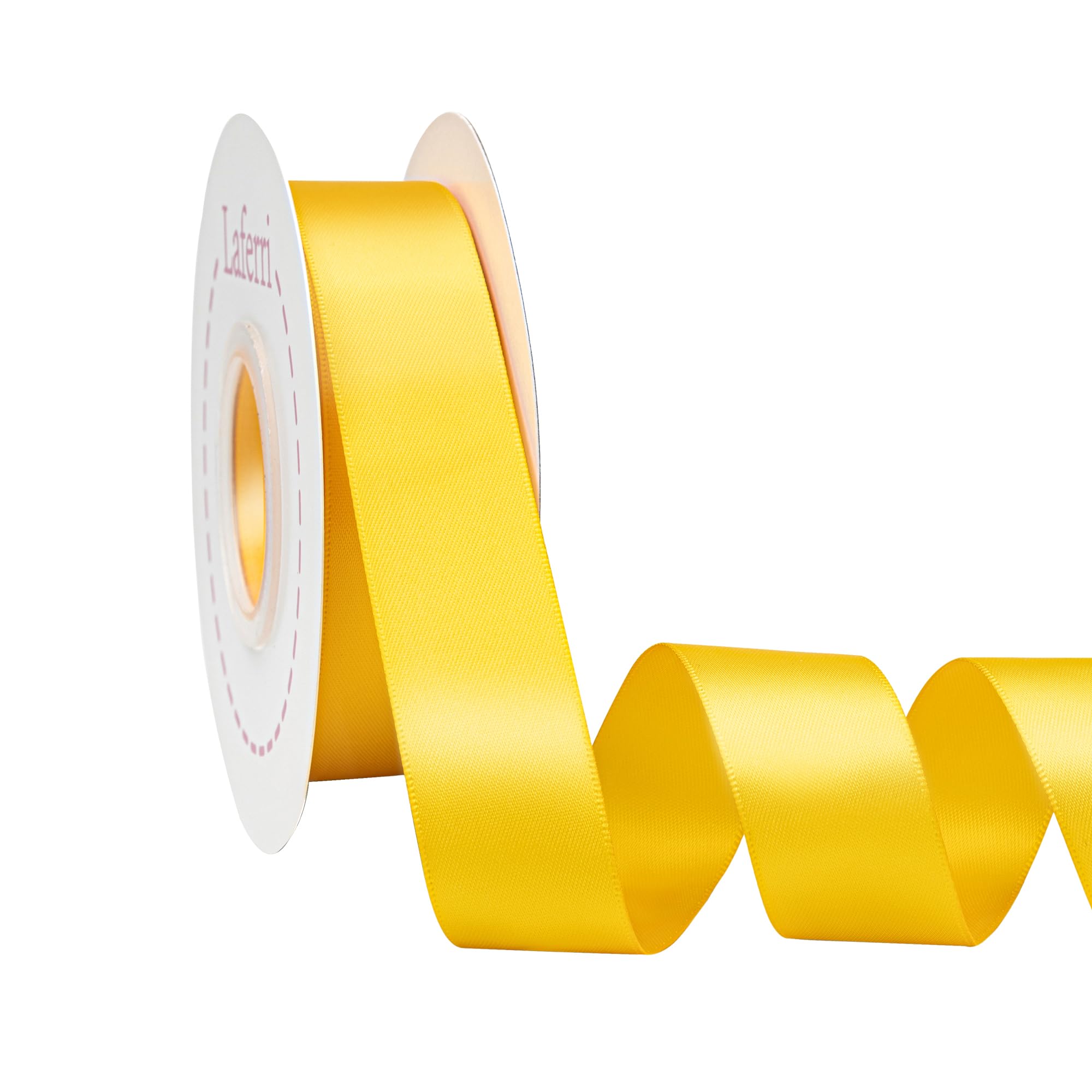 Laferri Double Faced Maize Satin Ribbon,1 X 25 Yards,Fabric Ribbon Use for Gift Wrapping DIY Craft Floral Bouquets Wedding Party