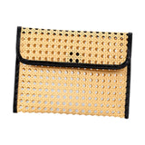 Zoomella Rattan Clutch Purse Fashion Versatile Summer Shoulder Bag For Holiday Picnic Black