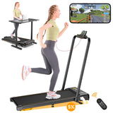 HiFast Walking Pad Treadmill, 3 in 1 Foldable Under Desk Treadmills for Home Office, Small Walking Pad with Incline Handle Bar, 