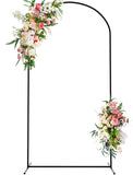 Wokceer Wedding Arch Backdrop Stand, 7.2 FT Square Black Metal Arch Backdrop for Wedding Ceremony Photo Booth, Outdoor Indoor Bi