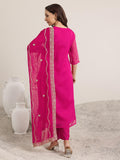 Libas Women'S Organza Kurta Set (99367_Pink_S)