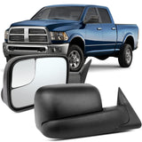 OCPTY Towing Mirror With Manual Adjusted Left Side Tow Mirror Compatible With 1994-2001 For Dodge For Ram 1500 1994-2002 For Dod