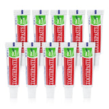 10 Tubes Travel Size Toothpaste in Bulk, Disposable Mini Mint Compact Small Pocket Size Essential Toothpaste for Vacation Hotel 