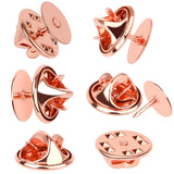 JANYUN 120 Pairs Butterfly Clutch Tie Tacks Pin Back Replacement with 8mm Length 10mm Width Blank Pins for Craft Making (10mm, R