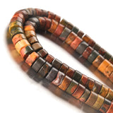 Tashidelek 1 Strand Natural Stone 3*6MM Gemstone Tube Rondell Spacer Loose Stone Beads (105-110PCS) Picasso Jasper