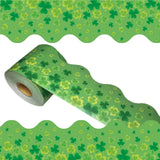 69 Feet St Patricks Day Bulletin Board Borders Lucky Green Shamrock Clover Bulletin Board Border Trim