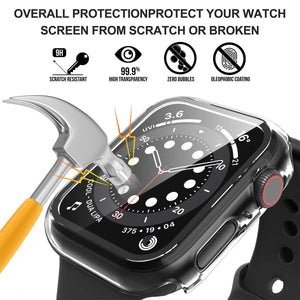 Suoman 2-Pack for Apple Watch 44mm Screen Protector Case,for iWatch Series 8/7/6/5/4/Series SE/SE 2 44mm Protection Cover All-Ar