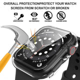 Suoman 2-Pack for Apple Watch 44mm Screen Protector Case,for iWatch Series 8/7/6/5/4/Series SE/SE 2 44mm Protection Cover All-Ar