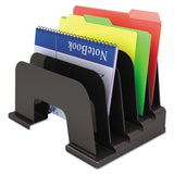 Universal 08105 Large Incline Sorter, Five Sections, Plastic, 13 1/4 x 9 x 9, Black