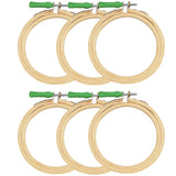 Asian Hobby Crafts 6 Inch Wooden Embroidery Hoop Ring Set Adjustable Craft And Stitch Work Frames For Hand Embroidery, Cross