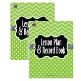 Teacher Created Resources Lime Chevrons and Dots Lesson Plan & Record Book, Pack of 2