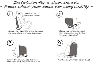 TIKE SMART Luxury Clean-Edge Kick Mat w/Mesh Pocket - Seat Back Protector and Seat Cover with Invisible Strap and Stiff Edging -