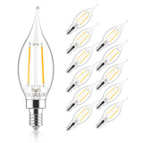 Sigalux Candelabra LED Light Bulbs Dimmable, E12 40 Watt Chandelier CA10 Flame Tip Candle 2700K Warm White,300LM E12 Bulb for Ch