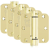 JOYNY 4 Pack Self Closing Door Hinges, 3.5 Inch Spring Loaded Door Hinges for Garage, Front, Back Door, Left/Right Hand, Adjusta