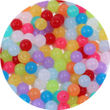 200PCS 10mm Smooth Jelly Acrylic Round Craft Beads Spacer Beads with Hole for DIY Bracelet Necklace Earrings Keychain Women Jewe