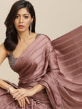 Womanista Womens Striped Satin Sarees (Ti2879_Mauve)
